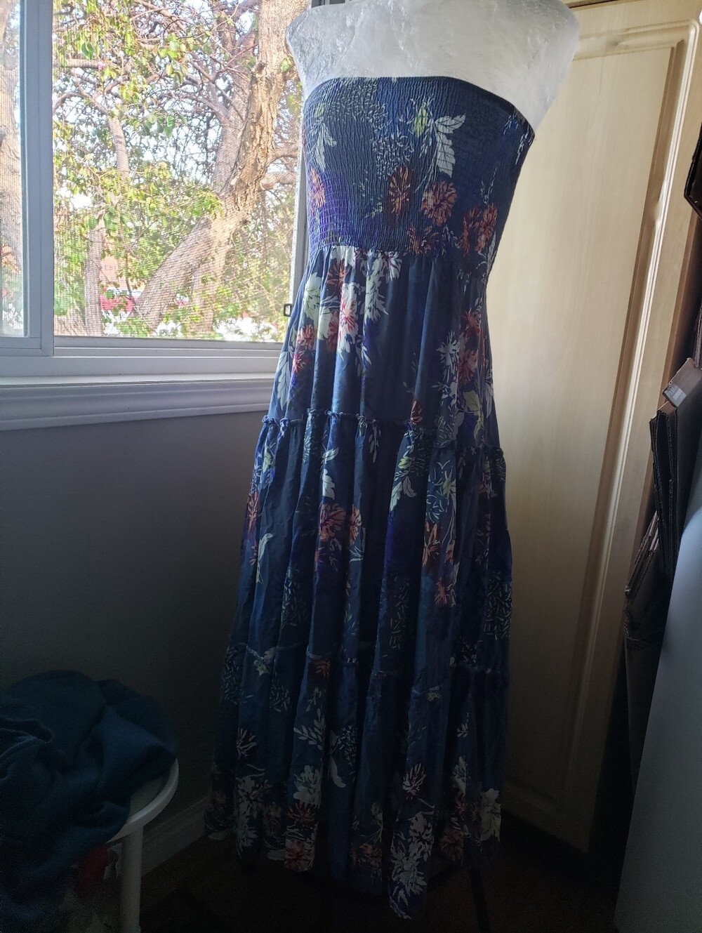 JAASE Blue Floral Smocked Maxi Dress - Women